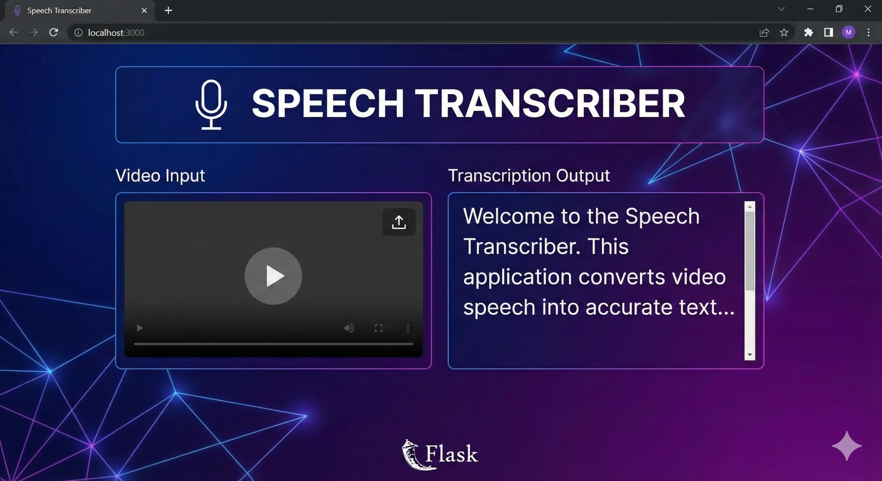 Screenshot of Speech Transcriber project